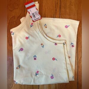 Cat & Jack Yellow Tank Top with Pink Floral Design XXL (16/18)
